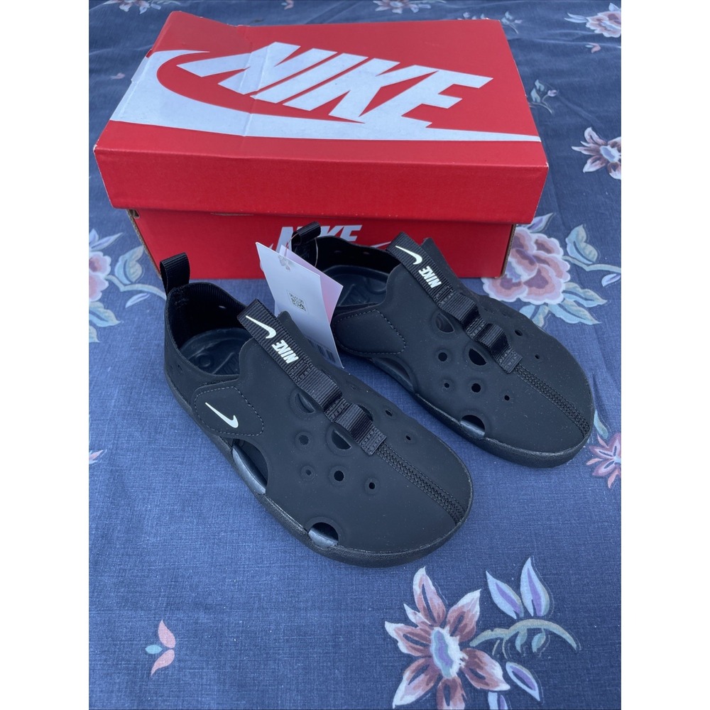 Nike Sunray Protect 4 (TD) Black/White Toddler Boy's Sandals Size 10 C
